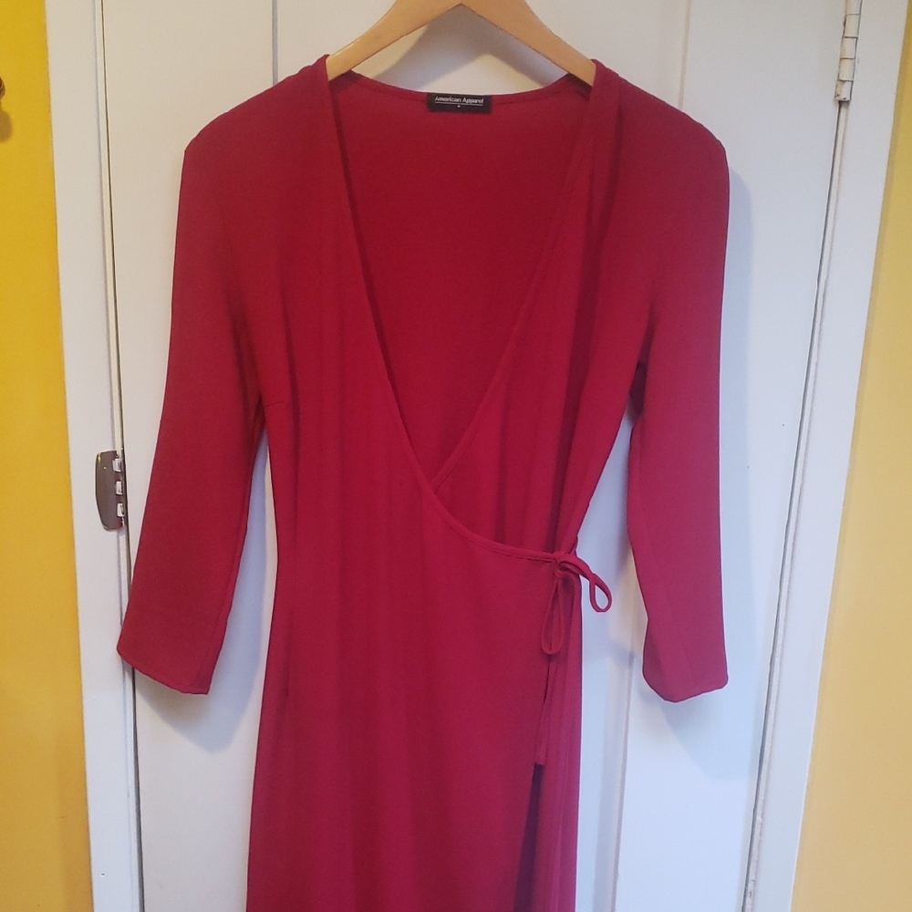 American Apparel Red Wrap Dress